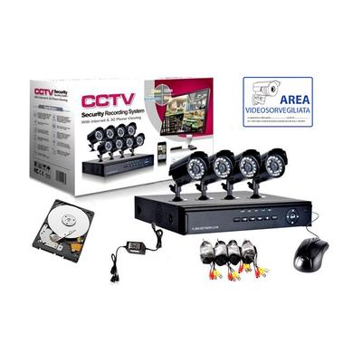 Housecurity - 4 HD320 infrarotkamera + dvr + netzteil + kabel