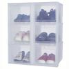 Schuhkartons aus Kunststoff, 14 l, 6er-Set, BPA-frei, eudf-m, transparent, stapelbar,