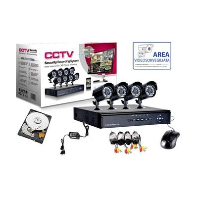 Housecurity - videoüberwachungskit 4 infrarot kamera hd 2TB+ dvr + netzteil + kabel