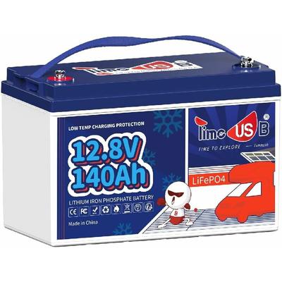 Timeusb - 12V140Ah LiFePO4 Akku Lithium Batterie mit Low-Temp Cut-Off und 100A bms für