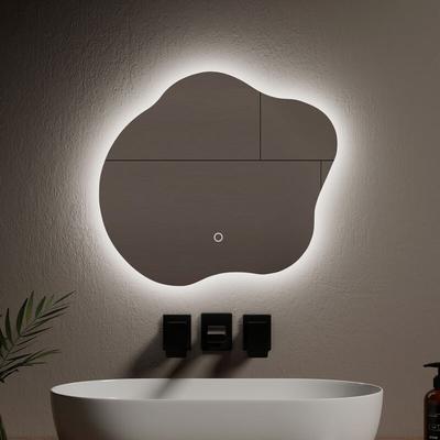 Badspiegel mit Beleuchtung Unregelmäßiger Spiegel Rahmenloser Wandspiegel Asymmetrischer Spiegel 3