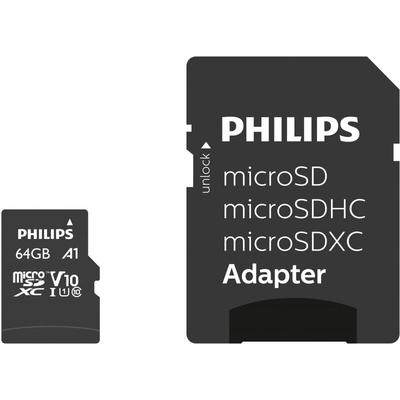 Philips - sd Micro sdhc Card 64GB Card Class 10 incl. Adapter (FM64MP45B/00)