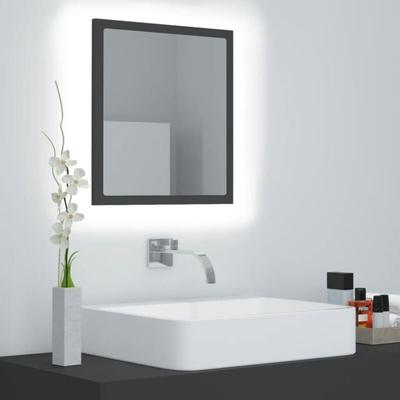 Maisonchic - LED-Badspiegel,Wandspiegel,Badzimmer Spiegel Grau 40x8,5x37 cm Acryl AGHDE904449