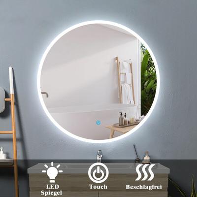 Acezanble - rund Badspiegel mit Beleuchtung Wandspiegel led Badezimmerspiegel Beschlagfrei Touch 60
