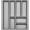 ORGA-BOX-2 Besteckeinsatz Tiefe 462 mm für Nobilia Küchen Canvas-Struktur silbergrau