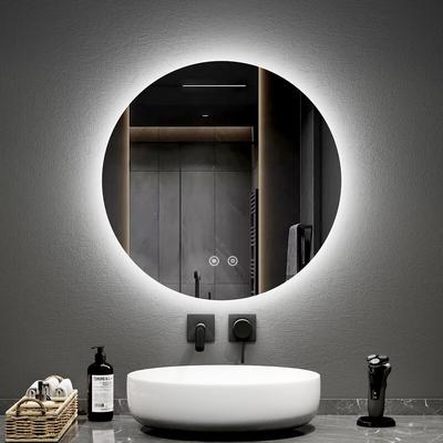 EMKE Rund Badspiegel Antibeschlage Badezimmerspiegel mit Beleuchtung , Energiesparend Lichtspiegel