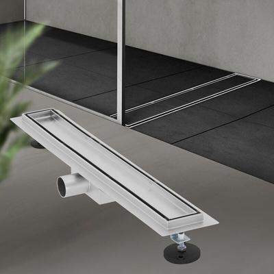 Duschrinne 2in1 Edelstahl, 60 cm, Silber, befliesbar, extra flach - Luxebath