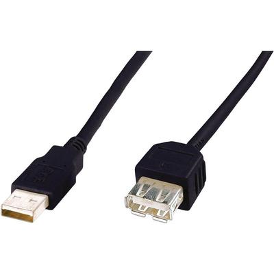 Digitus - USB-Kabel usb 2.0 usb-a Stecker, usb-a Buchse 1.80 m Schwarz AK-300202-018-S Image
