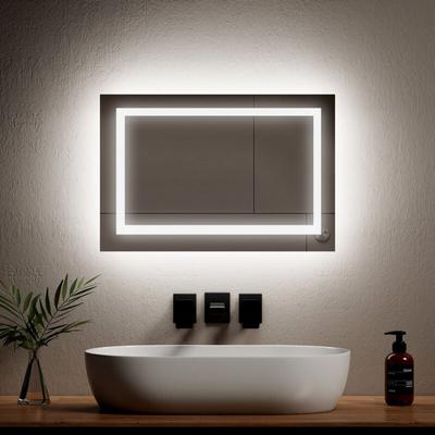 Emke - Badspiegel mit Beleuchtung Rechteckig led Badspiegel Wandspiegel mit Beschlagfrei Image