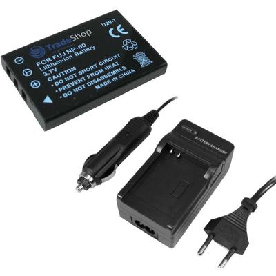 ANGEBOT IM SET: Trade-Shop Kamera Li-Ion Akku 1400mAh + Ladegerät mit Kfz Adapter für FujiFilm Image