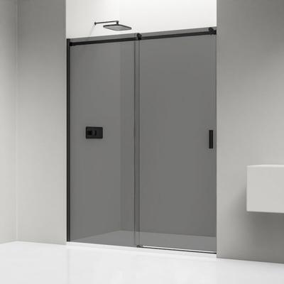 Nischendusche Bernstein NT806 flex Schwarz matt Nano graues Glas 130 cm 6 mm ESG-Sicherheitsglas Image