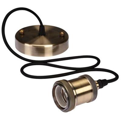 Velleman - Universal Schnurpendel für Hängelampe E27 Bronze / Kabel Textil Schwarz, ø 8,5cm Image