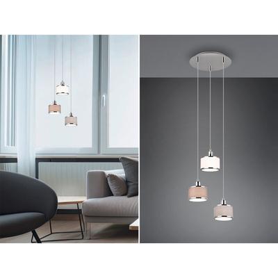 Trio Leuchten - Pendelleuchte kaprun 3-flammig ø 29cm mit Stoffschirmen mehrfarbig Image