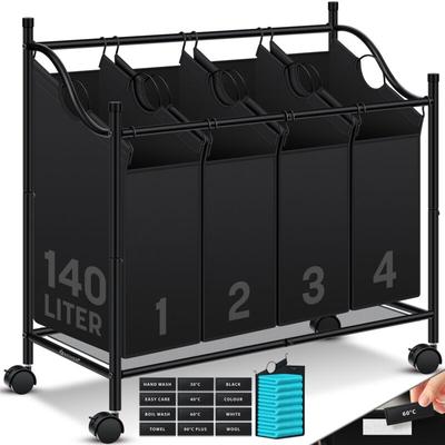 Wäschekorb Wäschesammler Wäschesortierer mit abnehmbaren Stofftaschen Wäschebox mit 12 Image