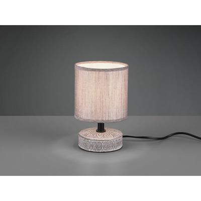 Defibrico - Moderne Keramik Tischleuchte marie Stofflampenschirm in Braun, Höhe 20cm Image