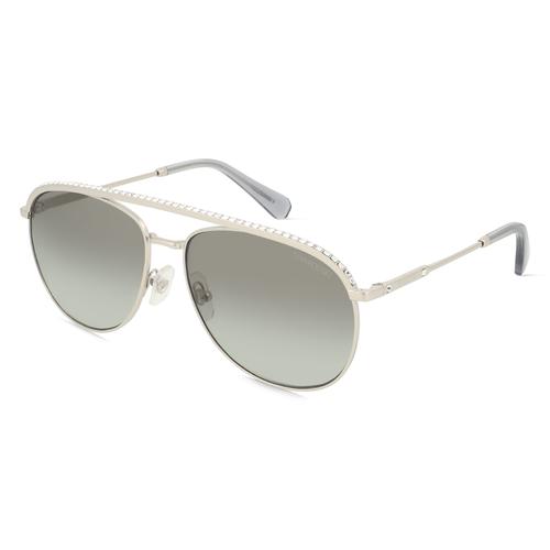 Swarovski SK7005 Damen-Sonnenbrille Vollrand Pilot Metall-Gestell, silber