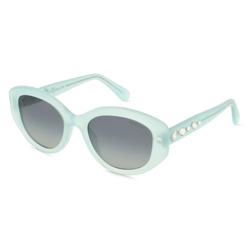 Swarovski SK6005 Damen-Sonnenbrille Vollrand Achteckig Acetat-Gestell, blau