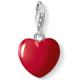 Charm-Einhänger THOMAS SABO "rotes Herz, 0016-007-10" Charms bunt (silberfarben, rot) Damen Charms Anhänger