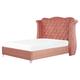 Lit double en tissu rose 140x200