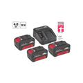Kit 3 batterie 18 v - 4,0 ah + caricabatteria Einhell