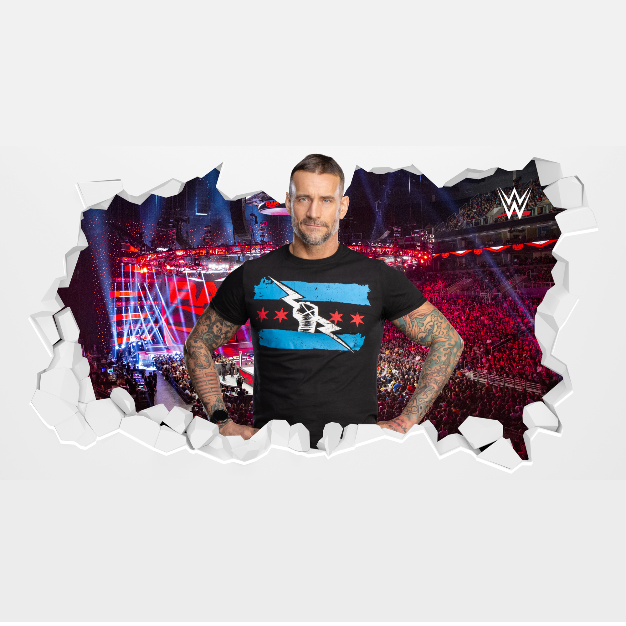 WWE CM Punk Broken Wandaufkleber – 120 cm Breite x 65 cm Höhe Image