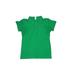 JHK Short Sleeve Polo Shirt: Green Print Tops - Kids Girl's Size Large