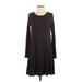 Michael Stars Casual Dress - A-Line Scoop Neck Long sleeves: Brown Print Dresses - Women's Size Medium