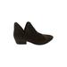 Lucky Brand Ankle Boots: Slip On Chunky Heel Boho Chic Brown Solid Shoes - Women's Size 9 1/2 - Almond Toe