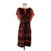 Max Studio Casual Dress - Midi: Brown Dresses - Women's Size Small