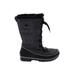 Sorel Boots: Winter Boots Chunky Heel Casual Black Checkered/Gingham Shoes - Women's Size 10 - Round Toe