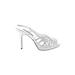 Nina Heels: Slip-on Stiletto Cocktail Party Silver Shoes - Women's Size 8 - Open Toe