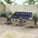 Isla 6-Piece Outdoor Conversation Set with Sofa and Club Chairs in Mixed Brown Wicker