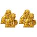 4 Pcs Gold Stone Lion Ornaments Animal Sand Table Sculpture Resin