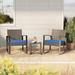 Asofer 3 Pieces Patio Conversation Set Outdoor Sectional Furniture Patio Table and Wicker Chairs with Cushion