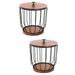 Set of 2 Coffee Accessories Storage Shelves Metal with Cover