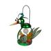 Alpine Corporation Solar Metal Silly Green Bird with Garden and LED Decor