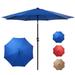 CONCETTA 9-FT Outdoor Patio Umbrella with Push Button Tilt and Crank Patio Table Market Umbrella with 8 Sturdy Ribs UV Protection Waterproof for Garden Deck Backyard Pool Blue