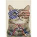 Wellsay Garden Flag Double Sided Cute Cat Federal Fade Resistant Burlap Seasonal Flags 12x18 Inch Yard Flag for Outside Lawn Patio Porch House Decor