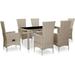 Patio Furniture Sets All Weather Outdoor Sectional Sofa Wicker Rattan Patio Conversation Set 7 Piece Patio Dining Set with Cushions Poly Rattan Beige