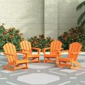 (4 pack) Westintrends Malibu Rocking Chair Outdoor All Weather Resistant Poly Lumber Classic Porch Rocker Chair 350 lbs Support Patio Lawn Plastic Adirondack Chair Orange