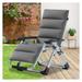 Patio Lounge Chair Chaise Bed Adjustable Beach Reclining Positions with Pillow