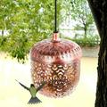 Oneshit Ornaments in Clearance Garden Outdoor Decoration Solar Iron Hollow Lantern Hollow Bird Feeder Pinecone Pendant in Clearance