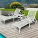 Ktaxon 2 Pack Aluminum Chaise Lounge Chair All Weather Metal Recling Chair for Patio Recling Bed Outdoor Chair White