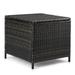SYTHERS Outdoor Wicker Side Table Rattan Square End Table Coffee Bistro Table with Umbrella Hole & Storage Space Brown