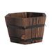 Wooden wood planter Planter Wood Flower Pot Hexagon Shape Garden Container rustic wooden bucket Box wood bucket planter ( Brown Size )