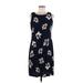 Tommy Hilfiger Casual Dress - Shift Scoop Neck Sleeveless: Blue Floral Dresses - Women's Size 6