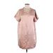 Cos Casual Dress - Mini Crew Neck Short sleeves: Pink Solid Dresses - Women's Size 8