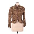 H&M Jacket: Short Brown Floral Jackets & Outerwear - Women's Size 8