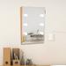Gzxs Wooden Vanity Mirror with 6 LED Bulbs 3000K Wall Mounted Dressing Makeup Mirror 24.21 W x 35.43 H Natural