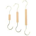 3 Pcs Heavy Duty Clothes Rack Metal Plant Stands Hanger S-type Hanging Hooks Wooden